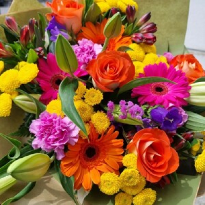 natasha bouquet - a selection of bright and funky colours.